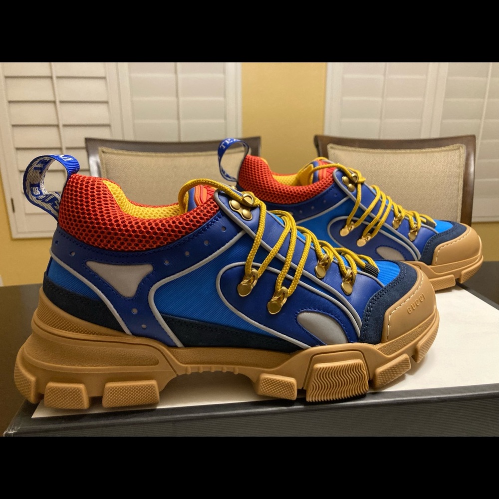 New Gucci Sega Flashtrek Blue Sneaker Shoes Size US 8.5 / UK 8 - Picture 11 of 13